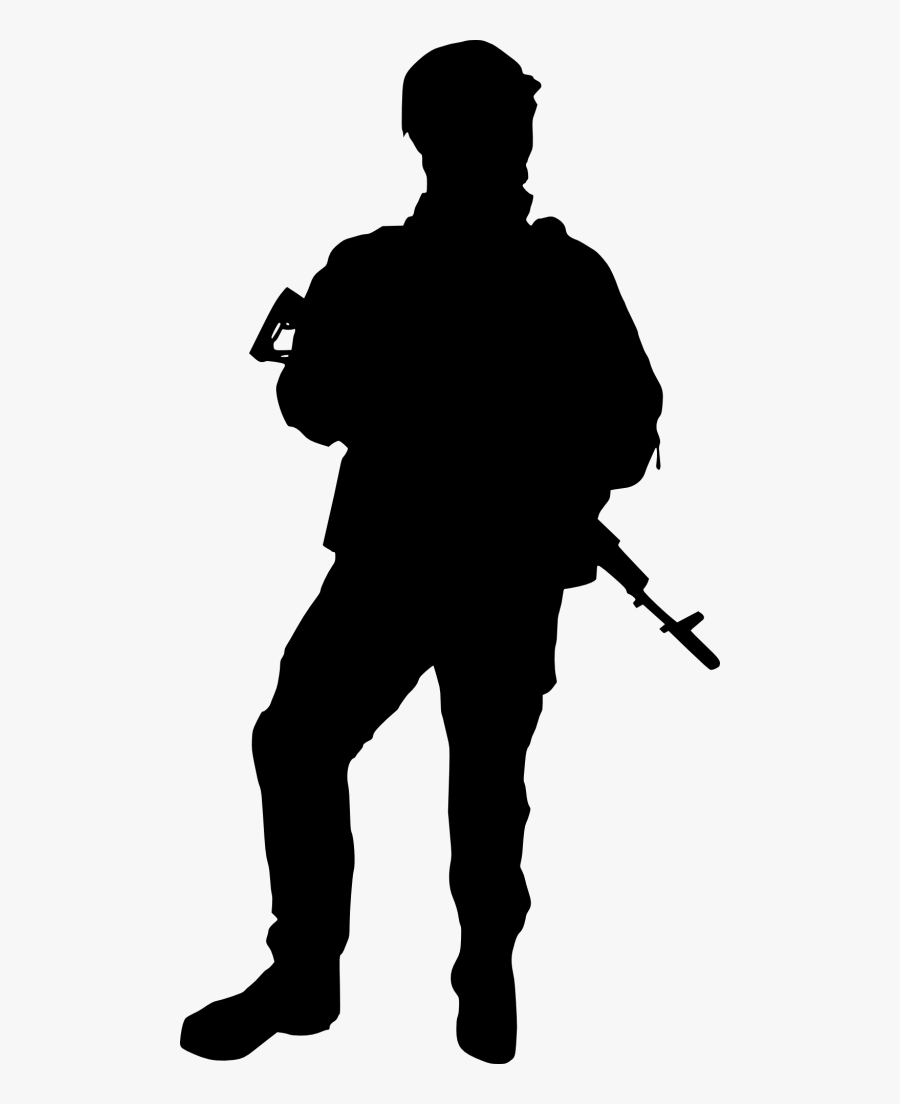 Clipart Gun Soldier - Soldier Silhouette Png, Transparent Clipart
