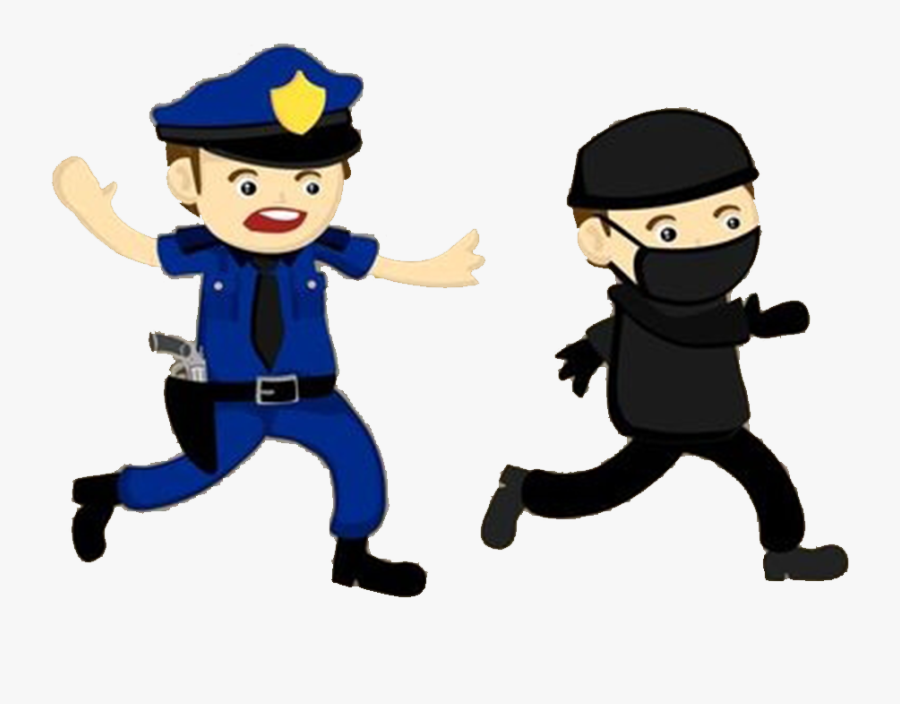 Police Officer Crime Illustration - Police And Thief Png, Transparent Clipart