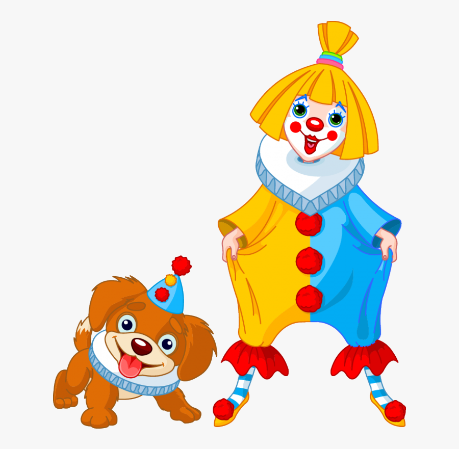 And Dog Stickers Circus Deco Soon - Cute Girl Clown Cartoon, Transparent Clipart