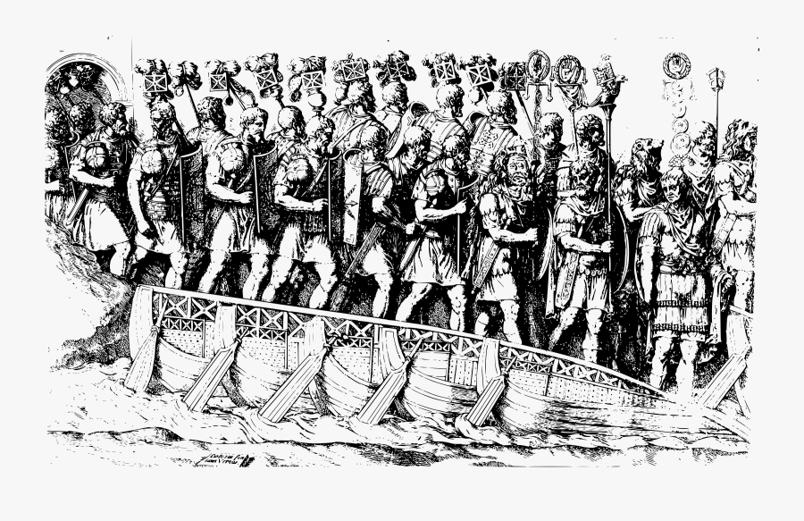 Human Behavior,recreation,crew - Marching Romans Clipart Black And White, Transparent Clipart