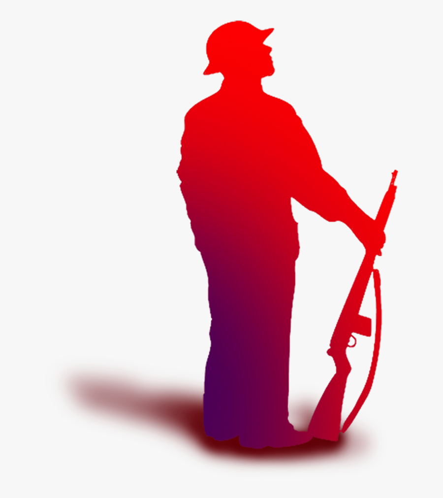 Outline Of Army Man - Silhouette American Soldiers Salute, Transparent Clipart