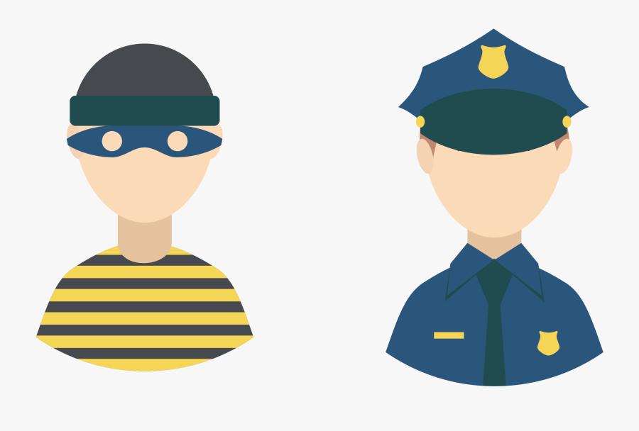 Police Officer Computer File - Thief Vector Free Png, Transparent Clipart