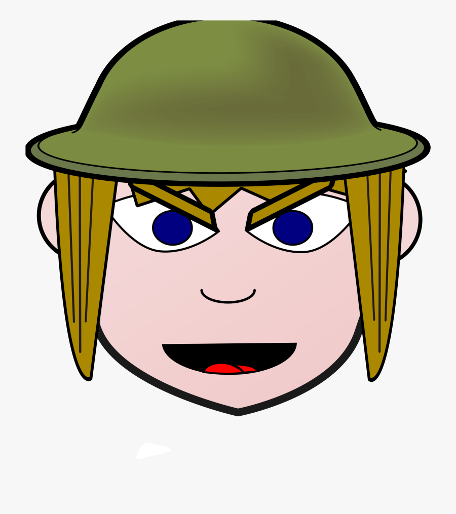 This Free Icons Png Design Of Angry Soldier Girl - Soldier Clipart Head, Transparent Clipart