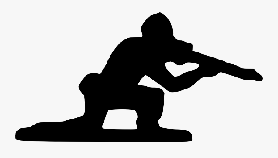 Soldier Gun Kneeling - Toy Soldier Silhouette Png, Transparent Clipart