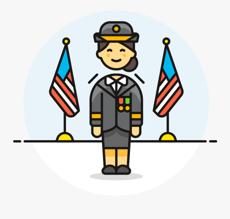 12 Soldier Uniform Female Asian - Female Army Officer Icon, Transparent Clipart