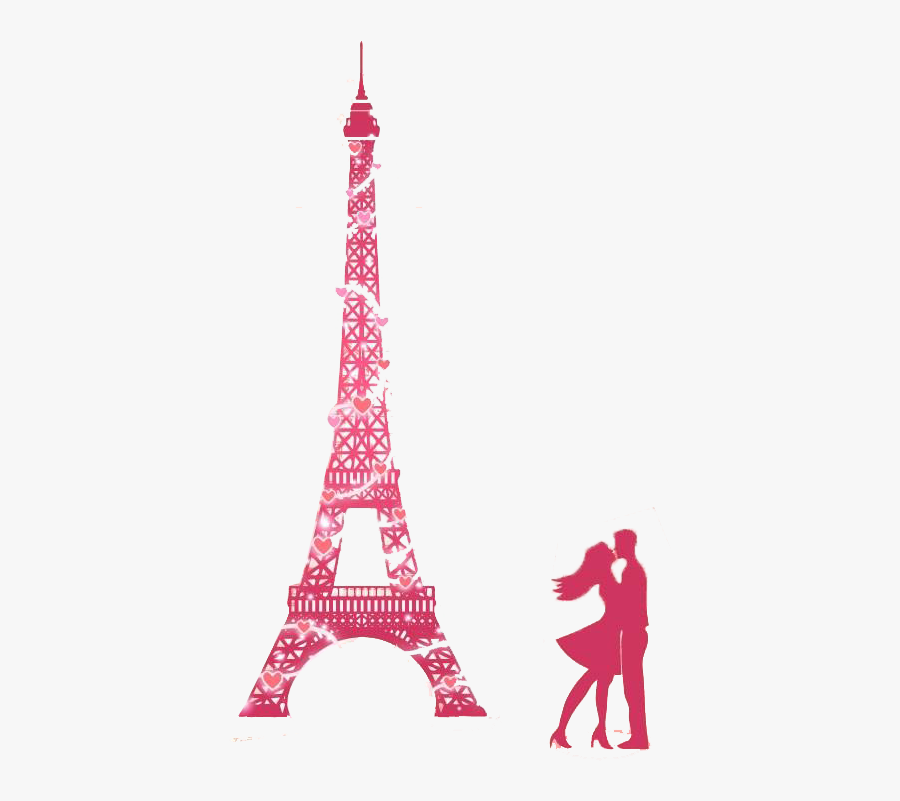 Eiffel Tower Pink Wall Decal Wallpaper - Romantic Hot Air Balloon Paris, Transparent Clipart