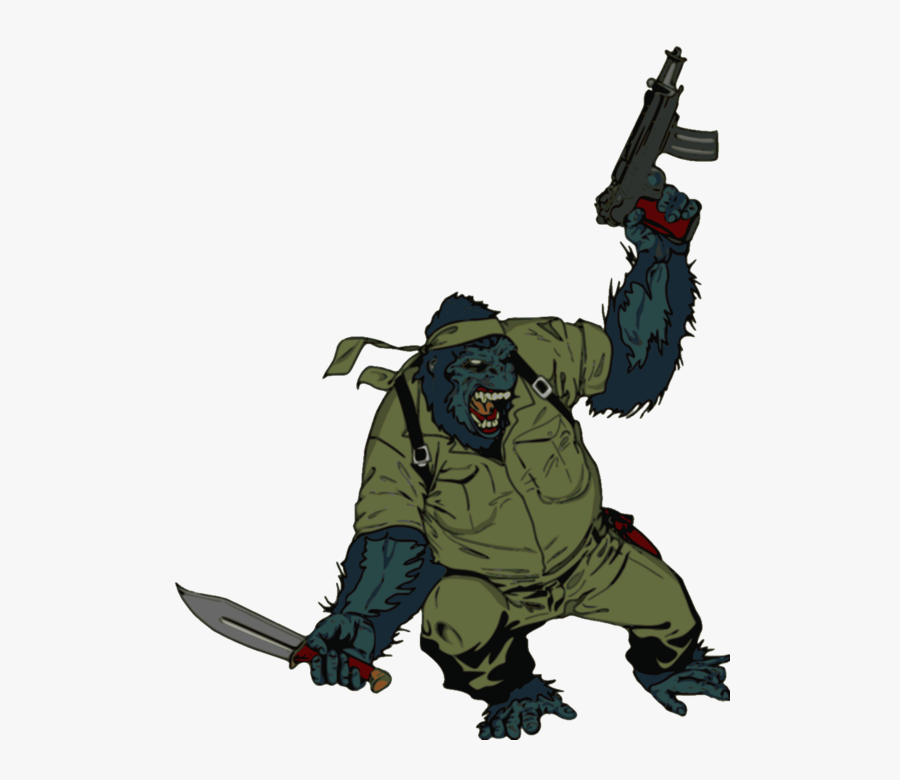 Gorilla Clipart Black And White Bclipart Free Clipart - Gorilla Soldier, Transparent Clipart