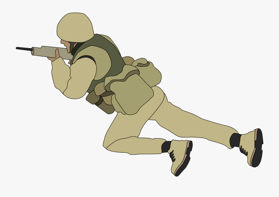Soldier - Clipart - Crawling Soldier Clipart, Transparent Clipart