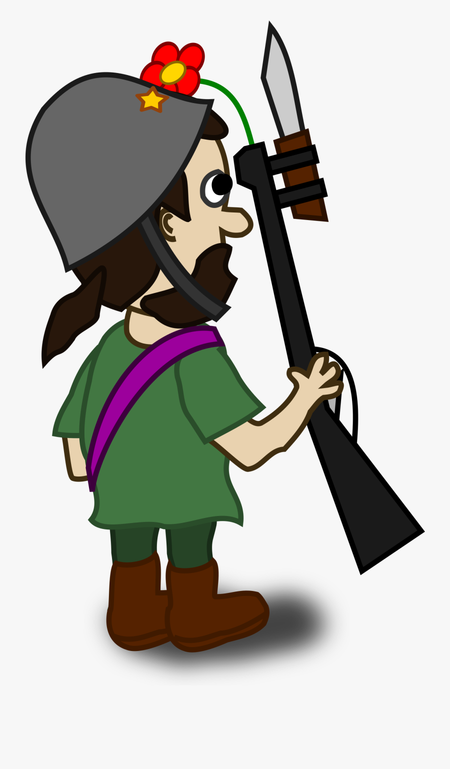 Soldier Clipart Cartoon - Gun With Bayonet Cartoon, Transparent Clipart