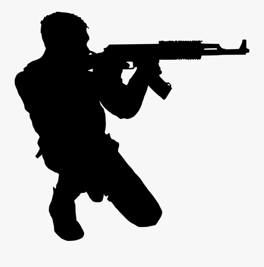 Silhouette Png At Getdrawings - Soldier Silhouette With Gun, Transparent Clipart
