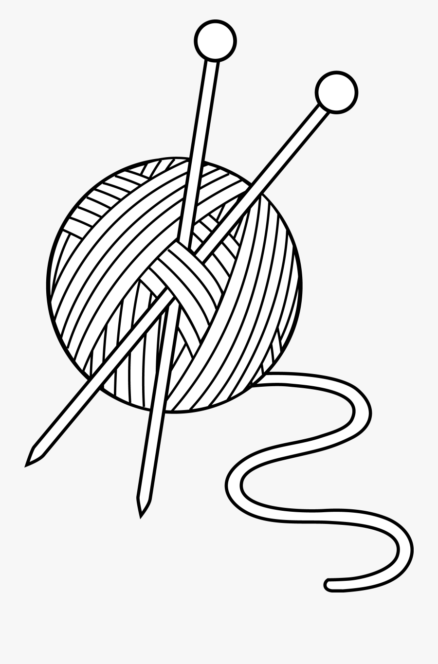 Yarn Clipart - Wool Clipart Black And White, Transparent Clipart