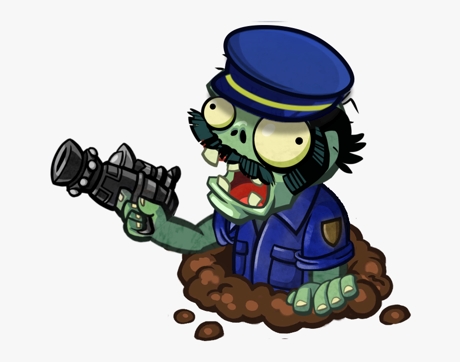 Picture Royalty Free Library Cop Drawing Zombie - Plants Vs Zombies Heroes Excavator Zombie, Transparent Clipart
