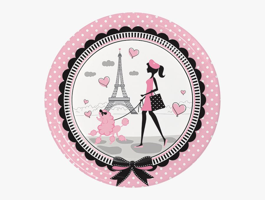 Paris Party Dinner Plates, Little Girl Luncheon Plates, - Paris Plates, Transparent Clipart