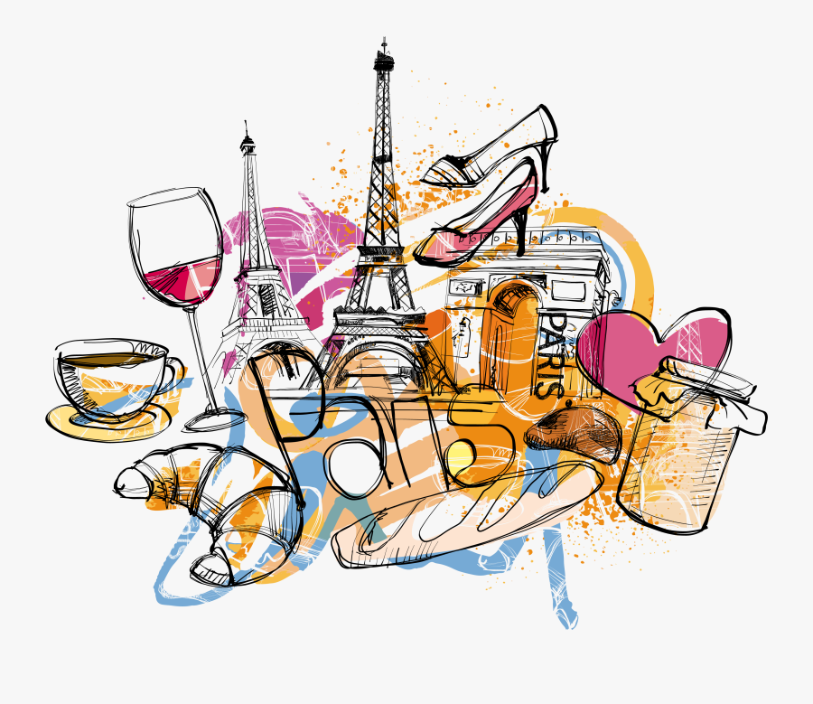 Eiffel Tower Architecture Cartoon Illustration Theme - France Theme, Transparent Clipart