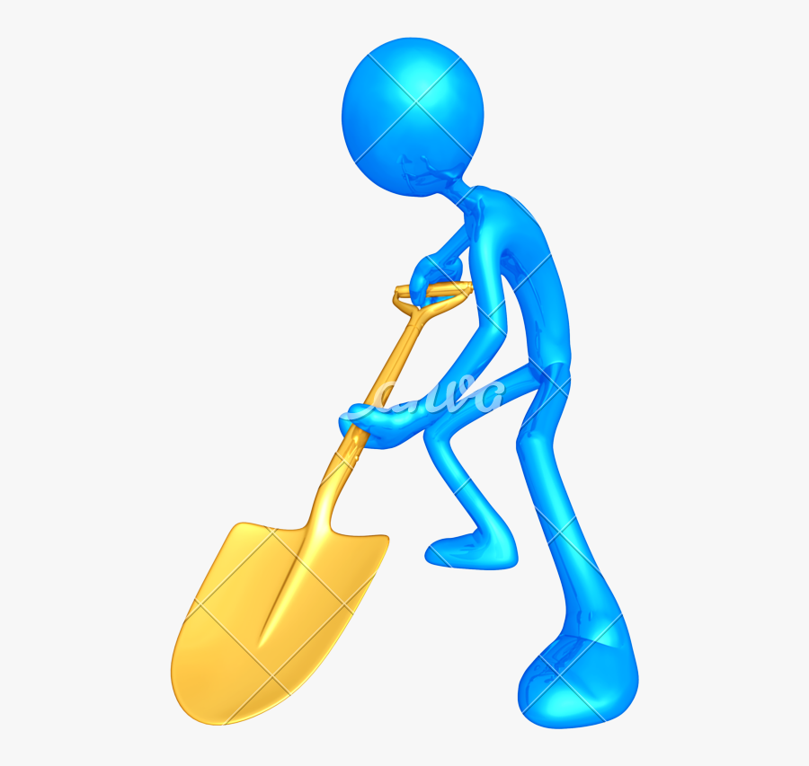 3d Character Digging With A Shovel - Illustration, Transparent Clipart