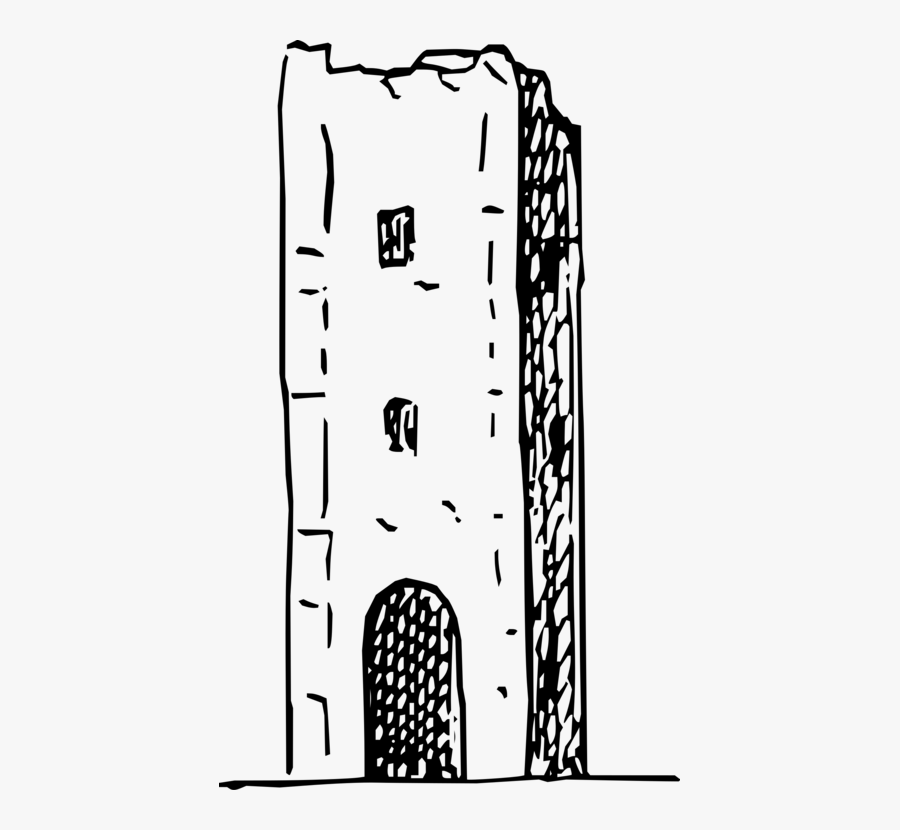 Line Art,area,monochrome Photography - Fort Tower Gate Clipart, Transparent Clipart