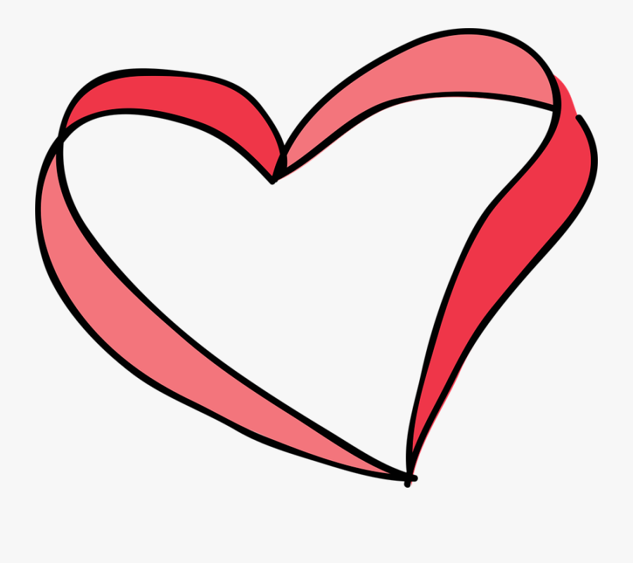 Red Heart Images Desktop Backgrounds Clip Art Black - Desenho De Um Coração Png, Transparent Clipart