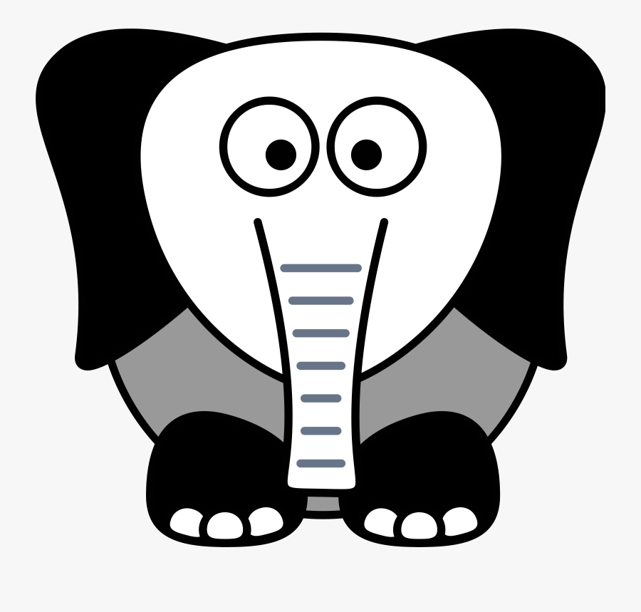 Transparent Scale Clipart - Cartoon Elephant Facing Front, Transparent Clipart