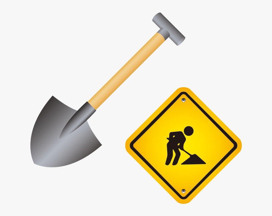 Yellow Clipart Shovel - Construction Sign Png, Transparent Clipart