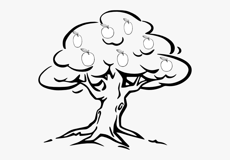 Tree Black & White, Transparent Clipart