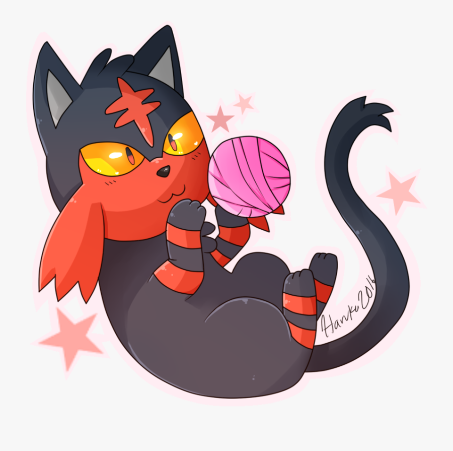 Cat Playing With Yarn Clipart - Cartoon, Transparent Clipart