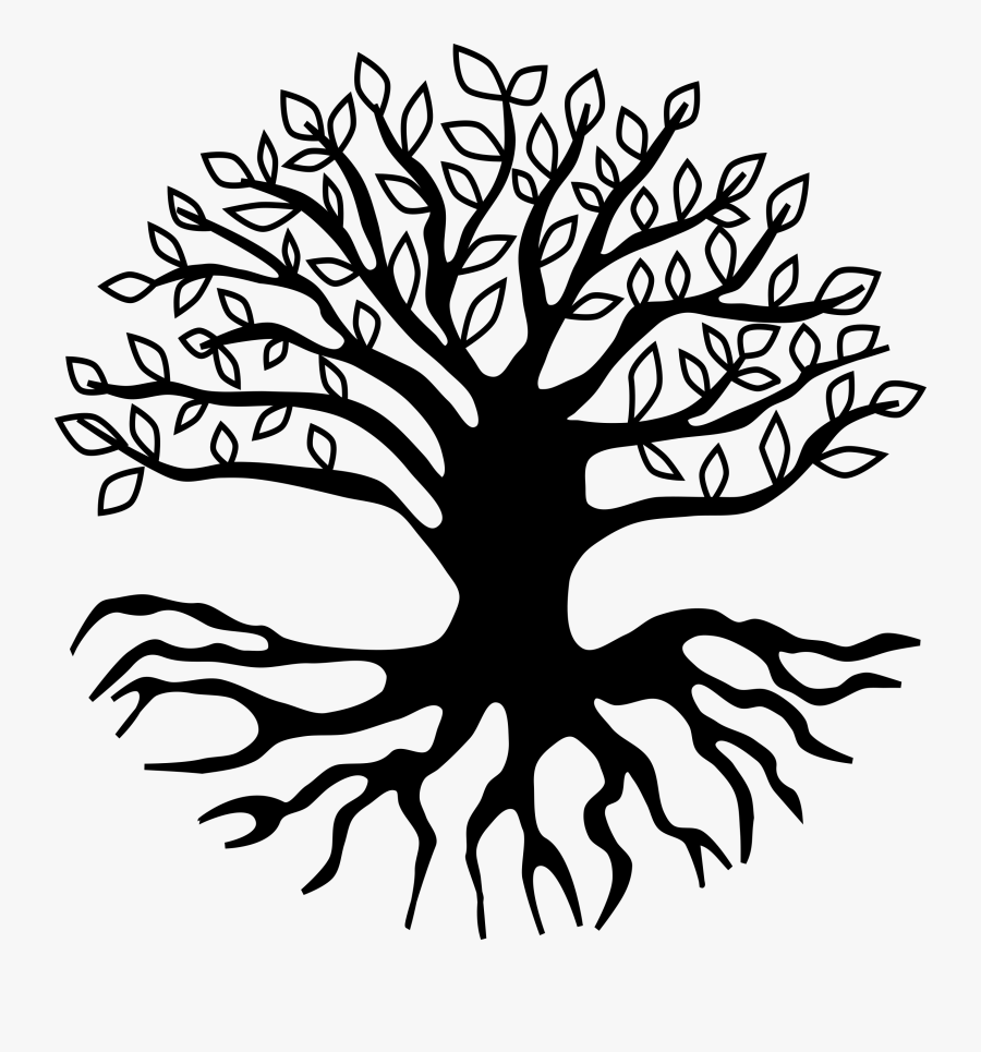 Tree Drawing With Roots At Getdrawings - Yoga Tree Pose Silhouette, Transparent Clipart