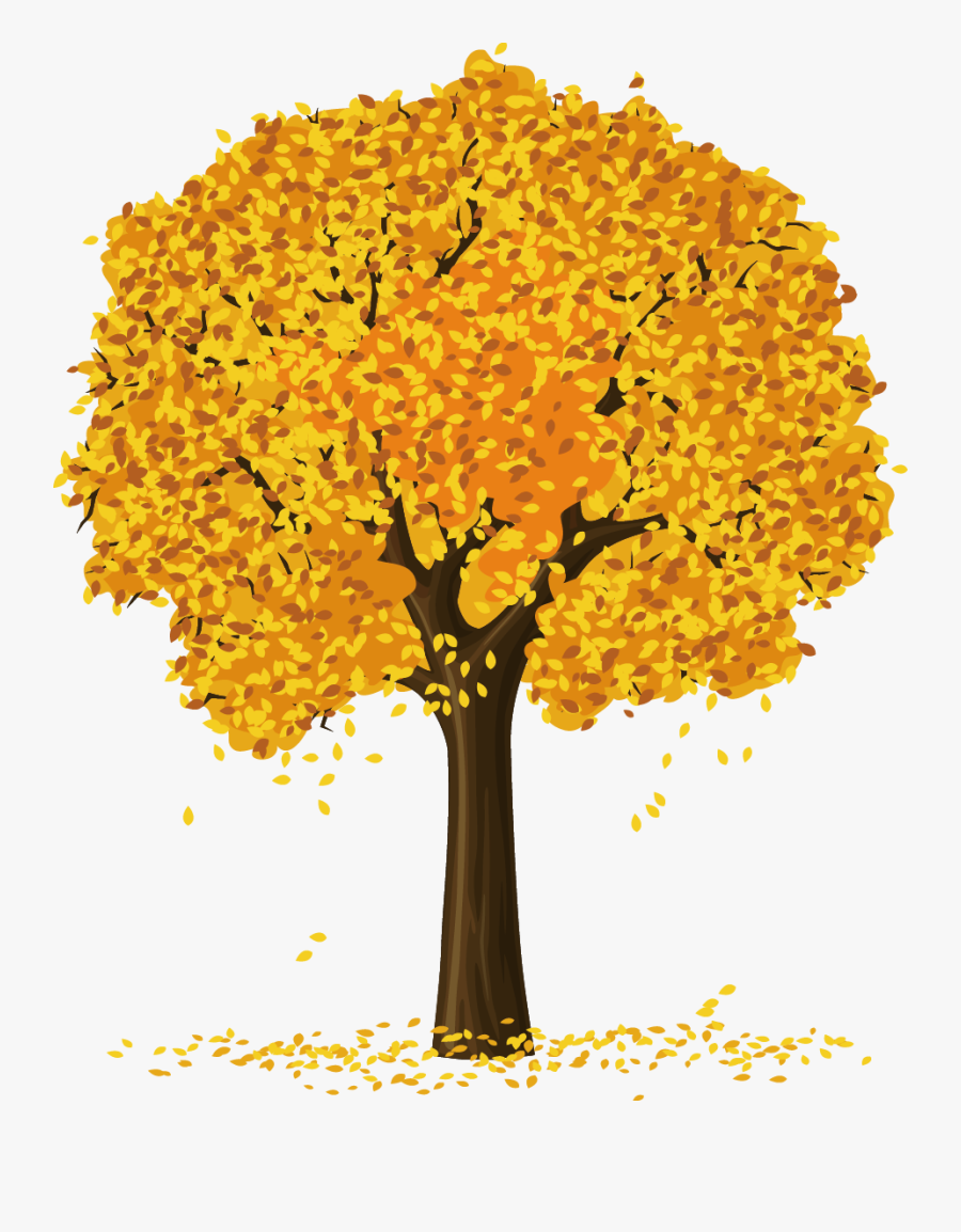 Yellow Clipart Apple Tree - Tree In Different Season, Transparent Clipart