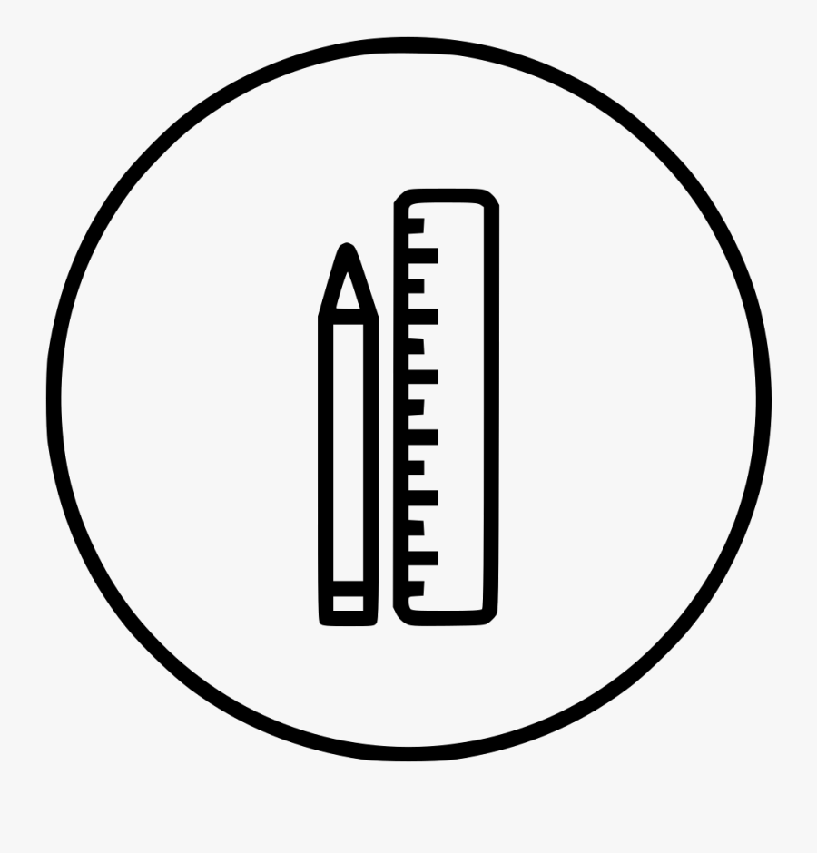 Pen Pencile Tool Sketch Scale Ruler Measure Svg Png - Ruler Outline Picture Of Pen With Measuring Scale, Transparent Clipart