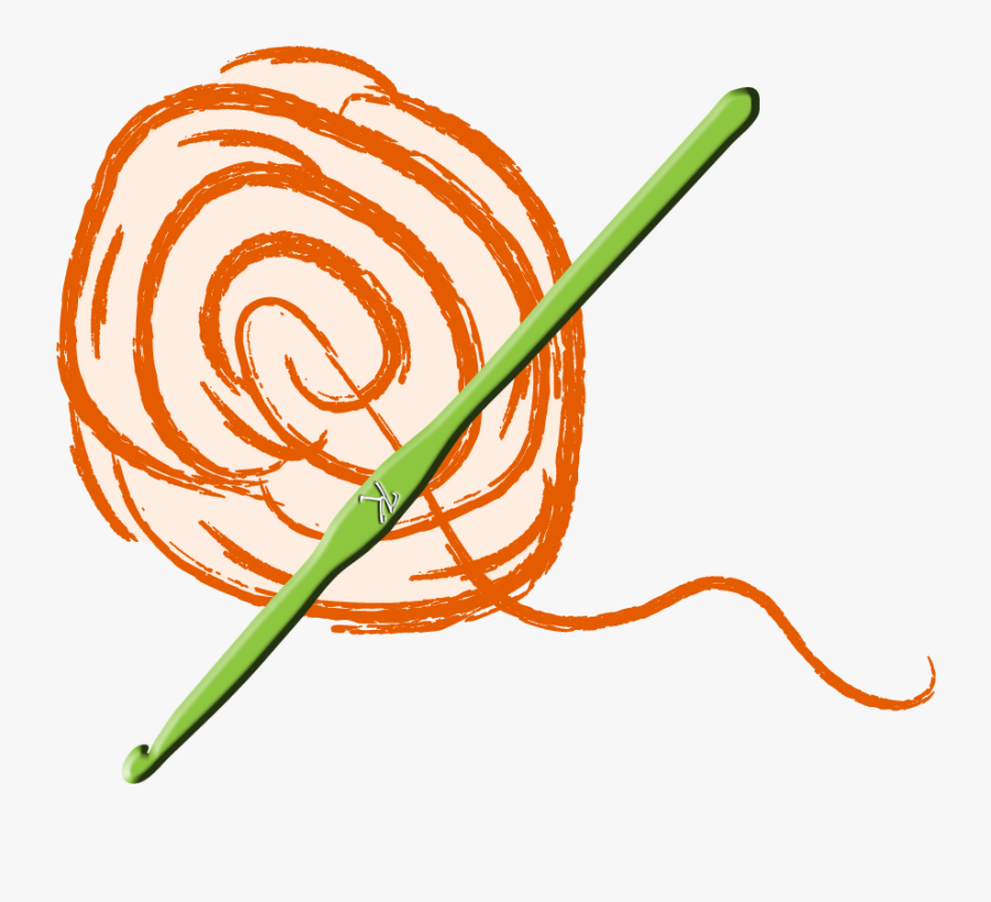 Abstract Yarn And Crochet Needle - Crochet Hook, Transparent Clipart