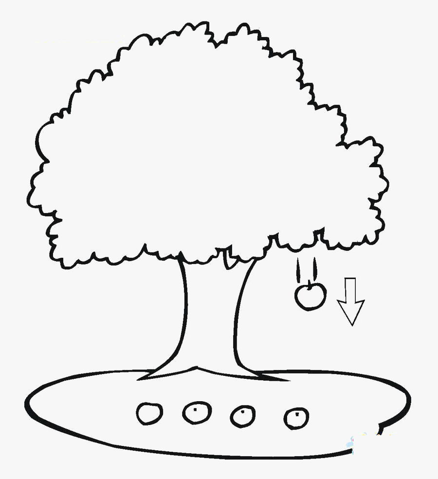 Transparent Falling Clipart - Apple Tree Coloring Page, Transparent Clipart