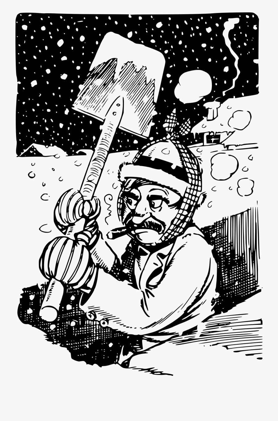 Human Behavior,art,visual Arts - Man Shoveling Snow Clipart, Transparent Clipart