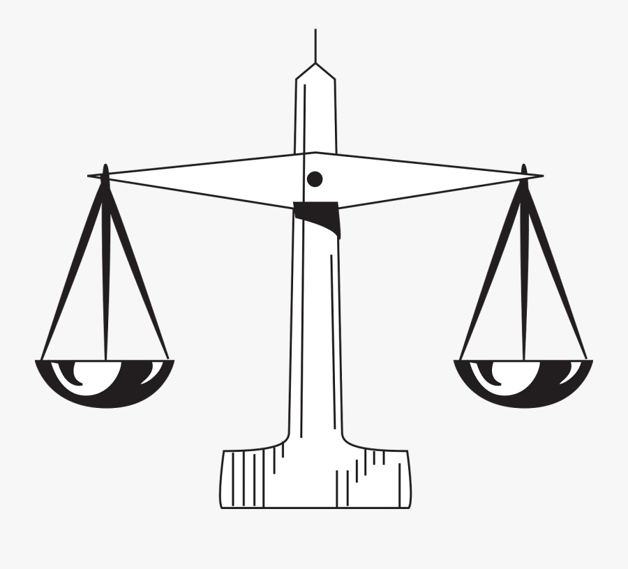 Scale Of Justice 1 Svg Clip Arts - Fairness Black And White, Transparent Clipart