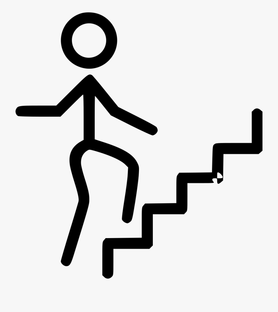 Person Climbing Stairs Svg - Take The Stairs Instead Lift, Transparent Clipart