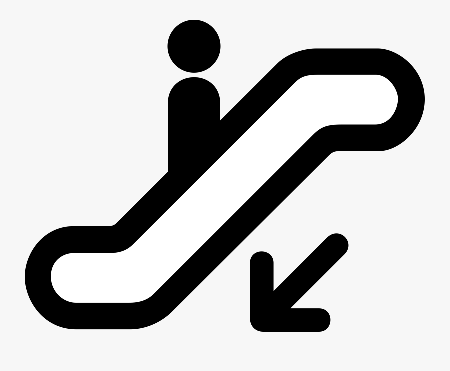 Escalator, Down, Transport, Level, Stairs, Shopping - Escalator Vector, Transparent Clipart