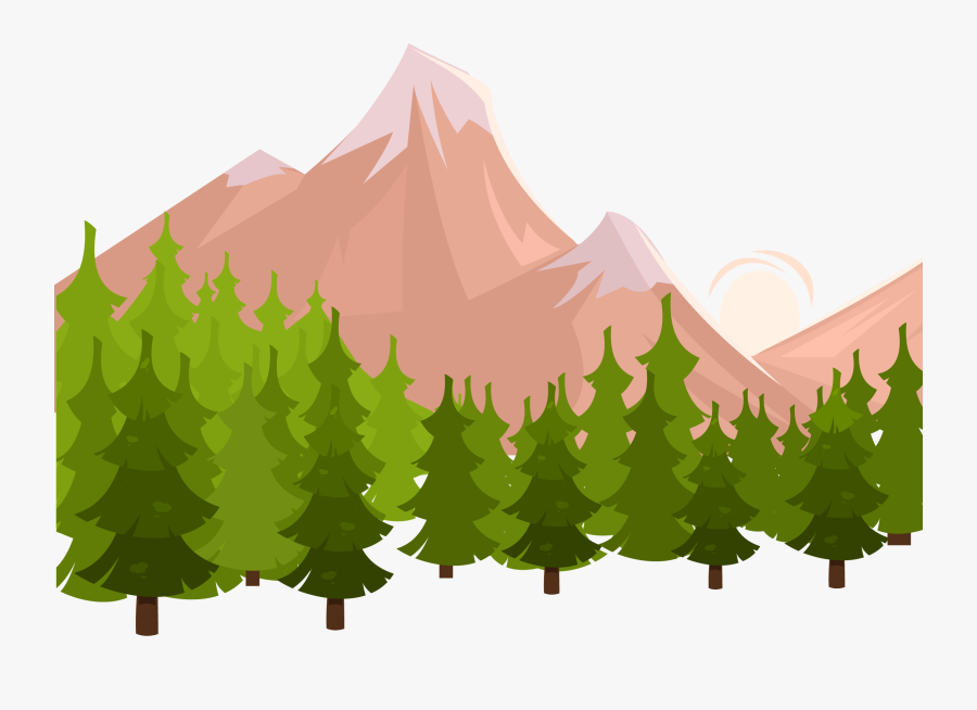 Trees In Mountains Clip Art, Transparent Clipart