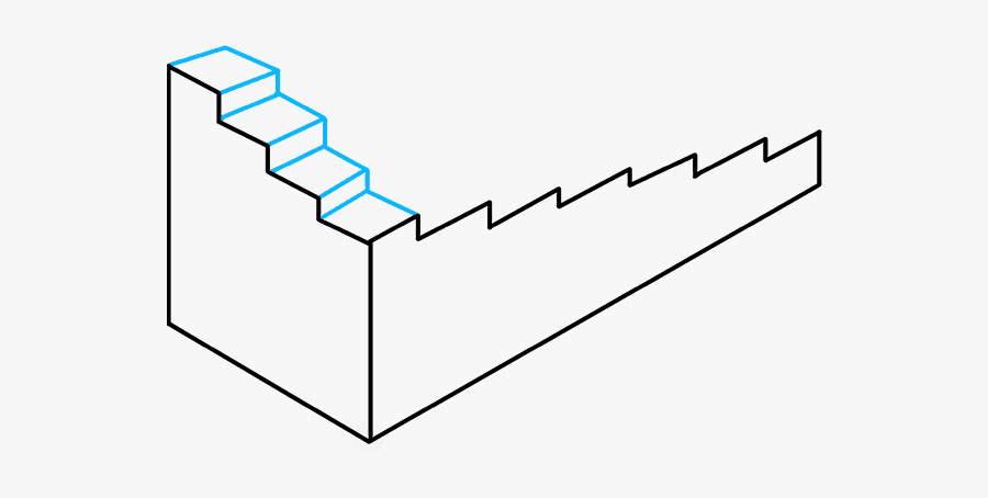 How To Draw Impossible Stairs - Draw The Impossible Staircase, Transparent Clipart