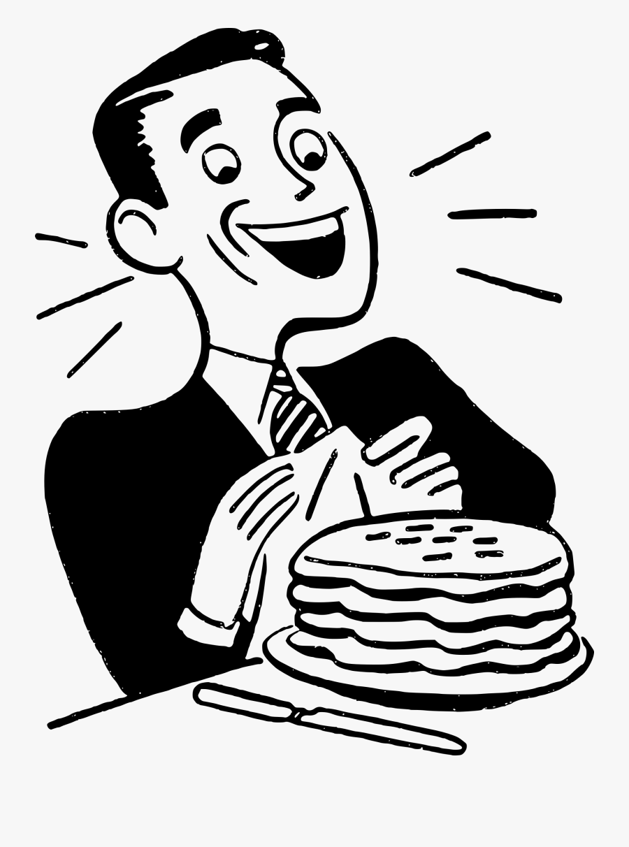 Man Eating Pancakes, Transparent Clipart