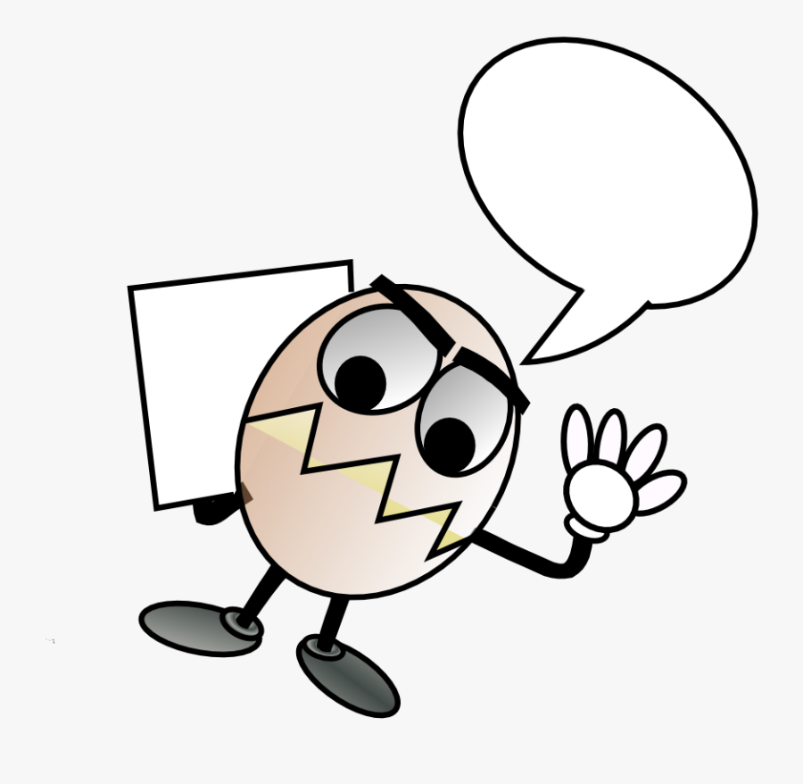Egg Guy With Blank Speech Bubble Svg Clip Arts - Clip Art, Transparent Clipart