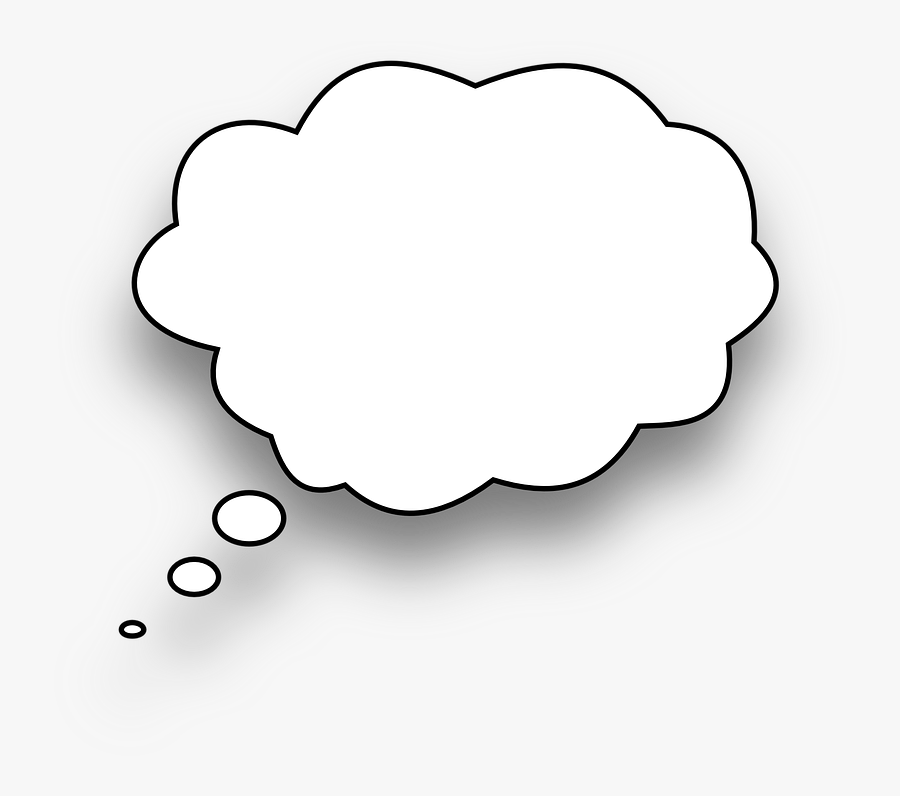Black Background Thinking Bubble, Transparent Clipart