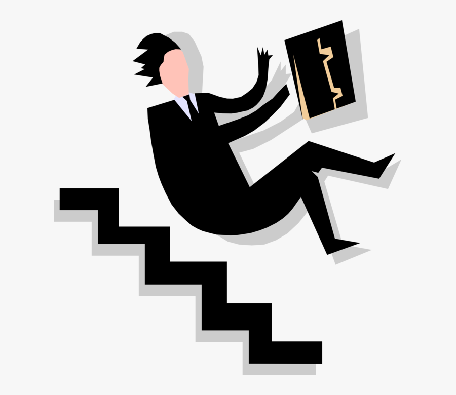 Clip Art People Falling Down Stairs - Don T Run Down The Stairs, Transparent Clipart