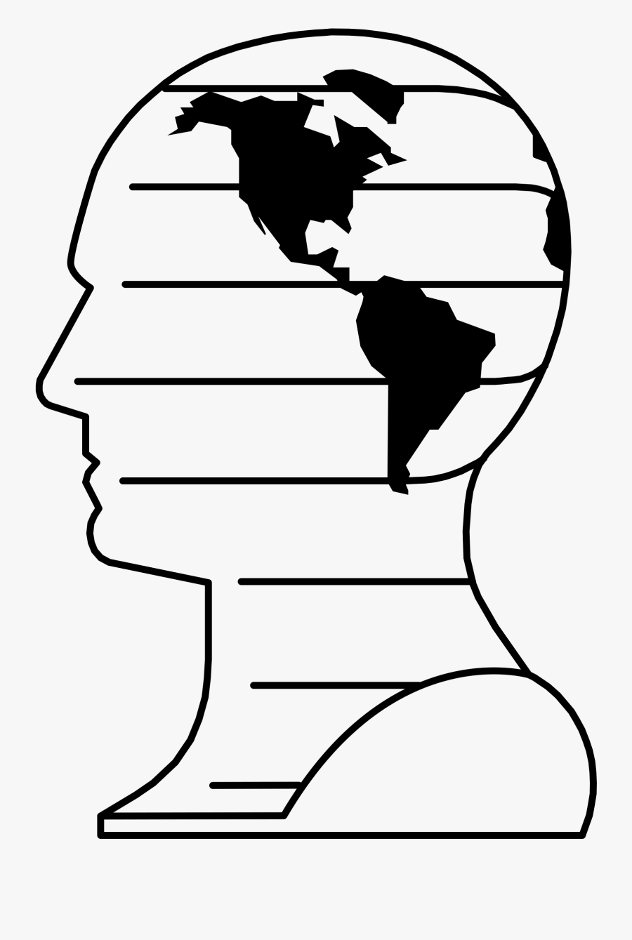 Mind Clipart Black And White - High Resolution World Map Vector, Transparent Clipart