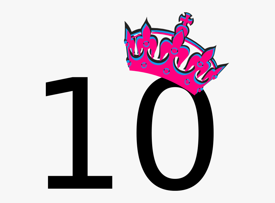 Number 10 With Crown, Transparent Clipart