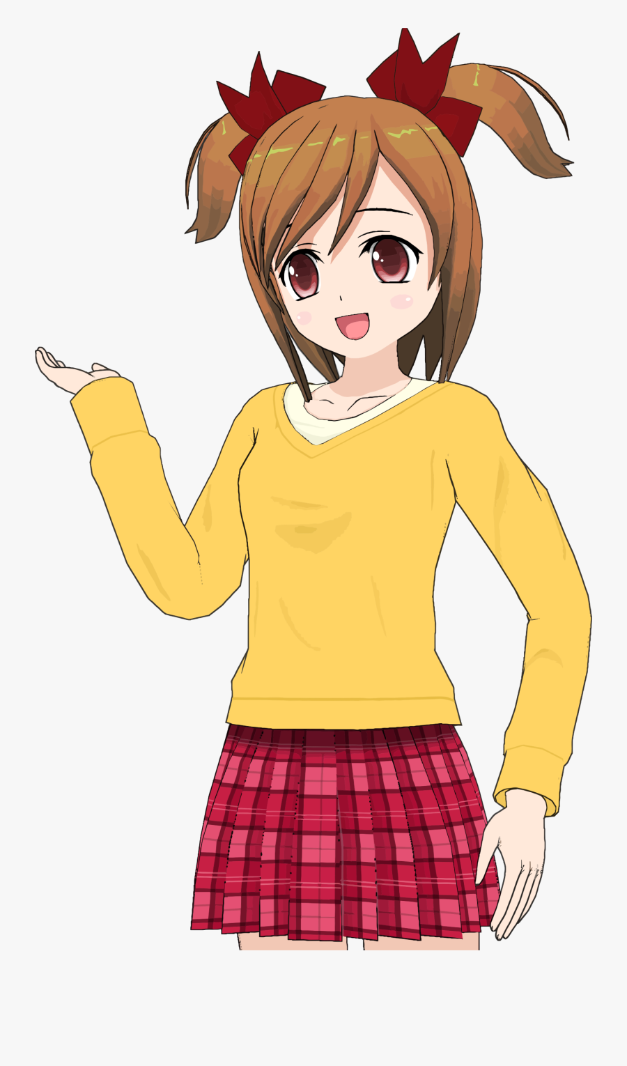Clipart Anime Girl Orange Shirt - Anime Girl Clipart, Transparent Clipart