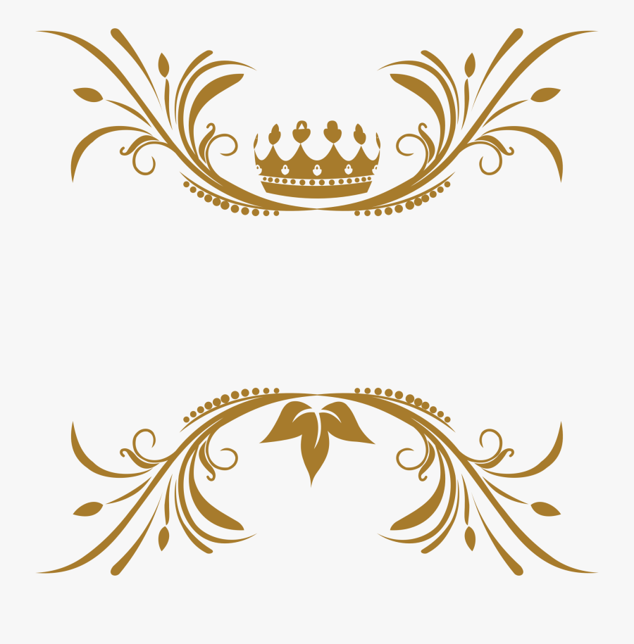 Line Art,flower,leaf - Transparent Background Gold Crown, Transparent Clipart