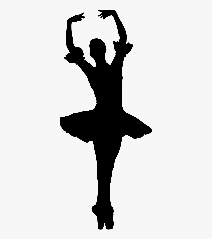 Arms Raised Ballerina Silhouette Without Tiara - Ballet Transparent Dancing Silhouette, Transparent Clipart