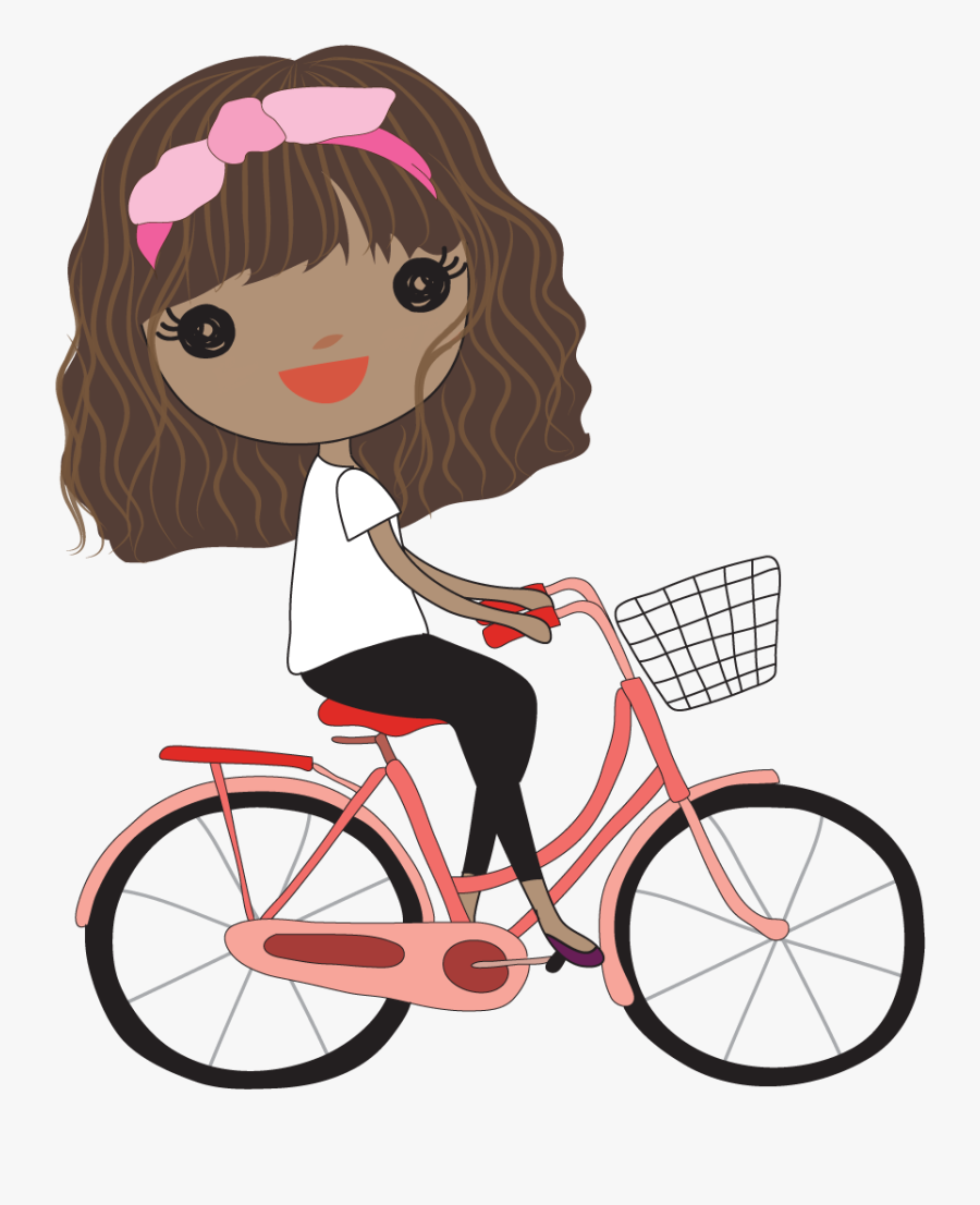 African American Girl Clip Art - Clipart African American Girl With Bike, Transparent Clipart
