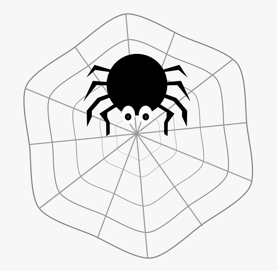 Spider On Web - Clip Art Spider With Webs, Transparent Clipart