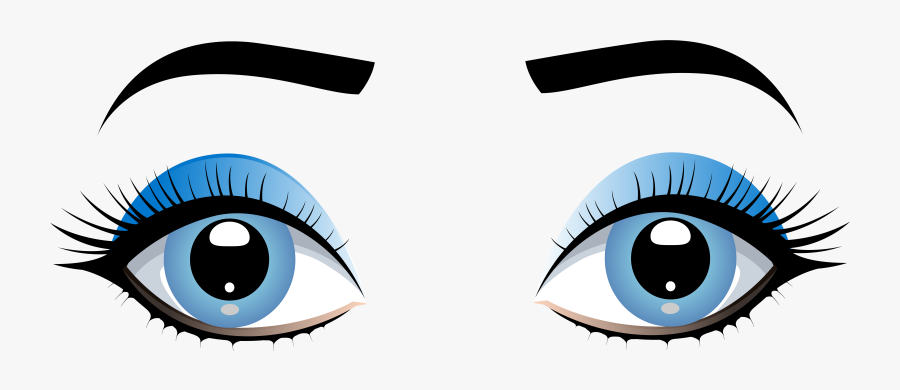 Blue Female Eyes With Eyebrows Png Clip Art - Clipart Images Of Eyes, Transparent Clipart