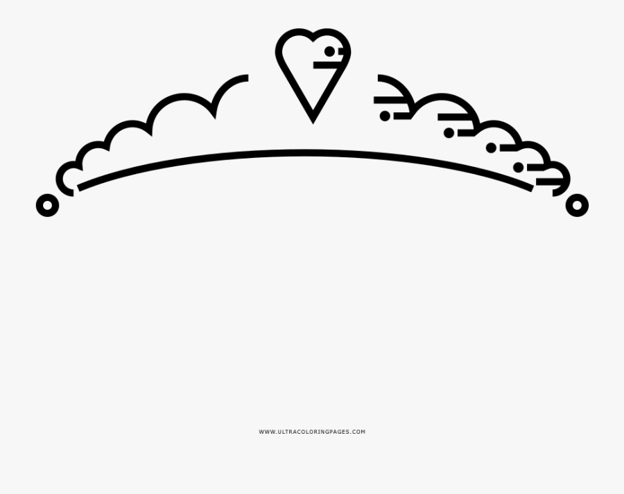 Tiara Coloring Page - Heart, Transparent Clipart