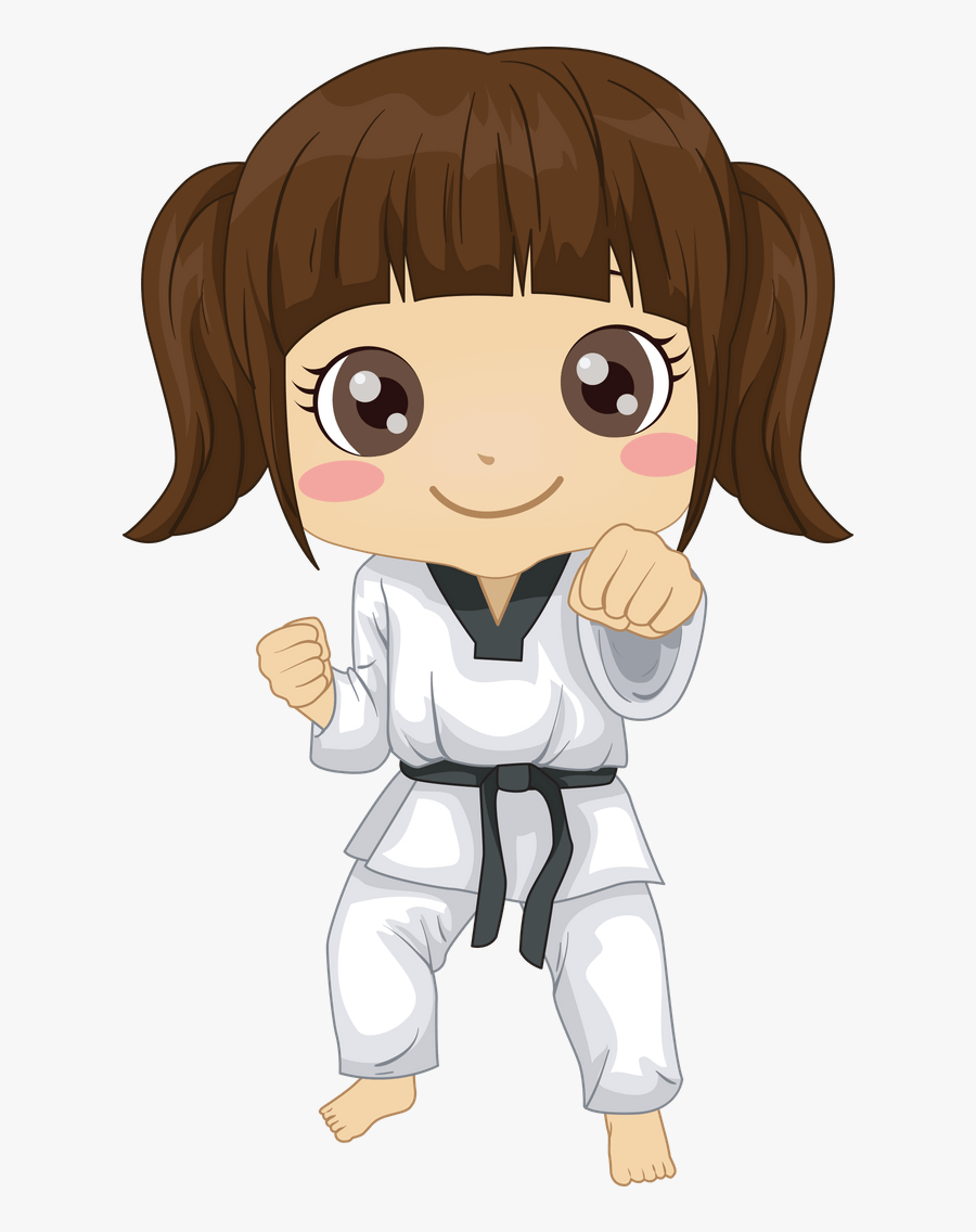 Transparent Karate Belt Png - Taekwondo Pose, Transparent Clipart